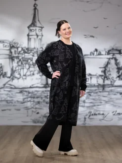 NEULEtakki (Sielulintu musta / tummanharmaa puuvilla)
