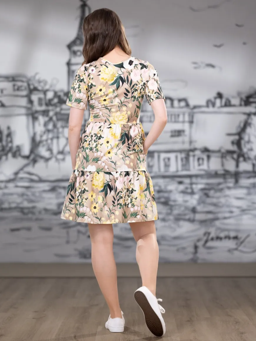 SUVImekko (Kuningatarkukka keltainen / beige trikoo)
