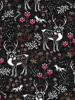 YÖmekko naisten (Porojen poluilla musta / pinkki trikoo)